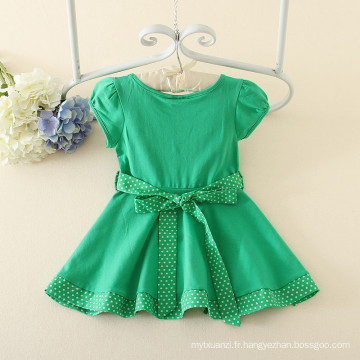 2016 jolie petite fille vert été plage princesse robe avec des couleurs de bonbons enfants robe